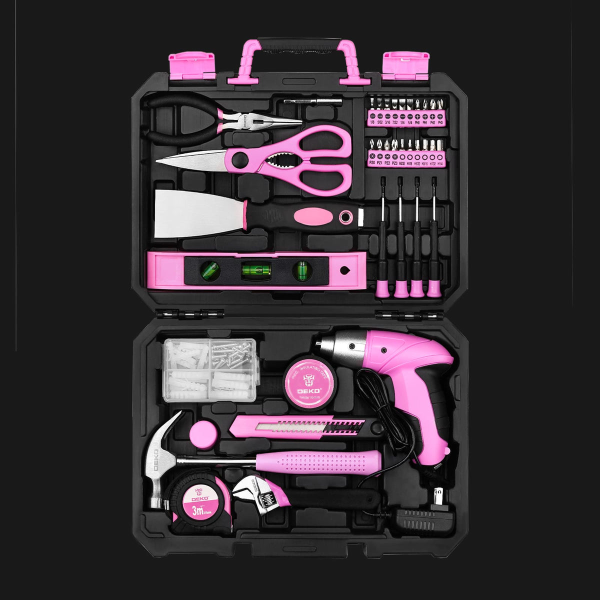 135 Piece Pink Ladies Tool Set Women Case Wrench Home Mechanics