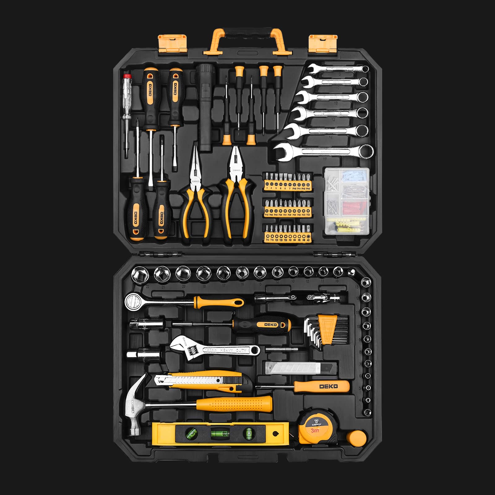 All-In-One Household Auto Repair Multi Tool Kit 208-Piece – DEKO Tools